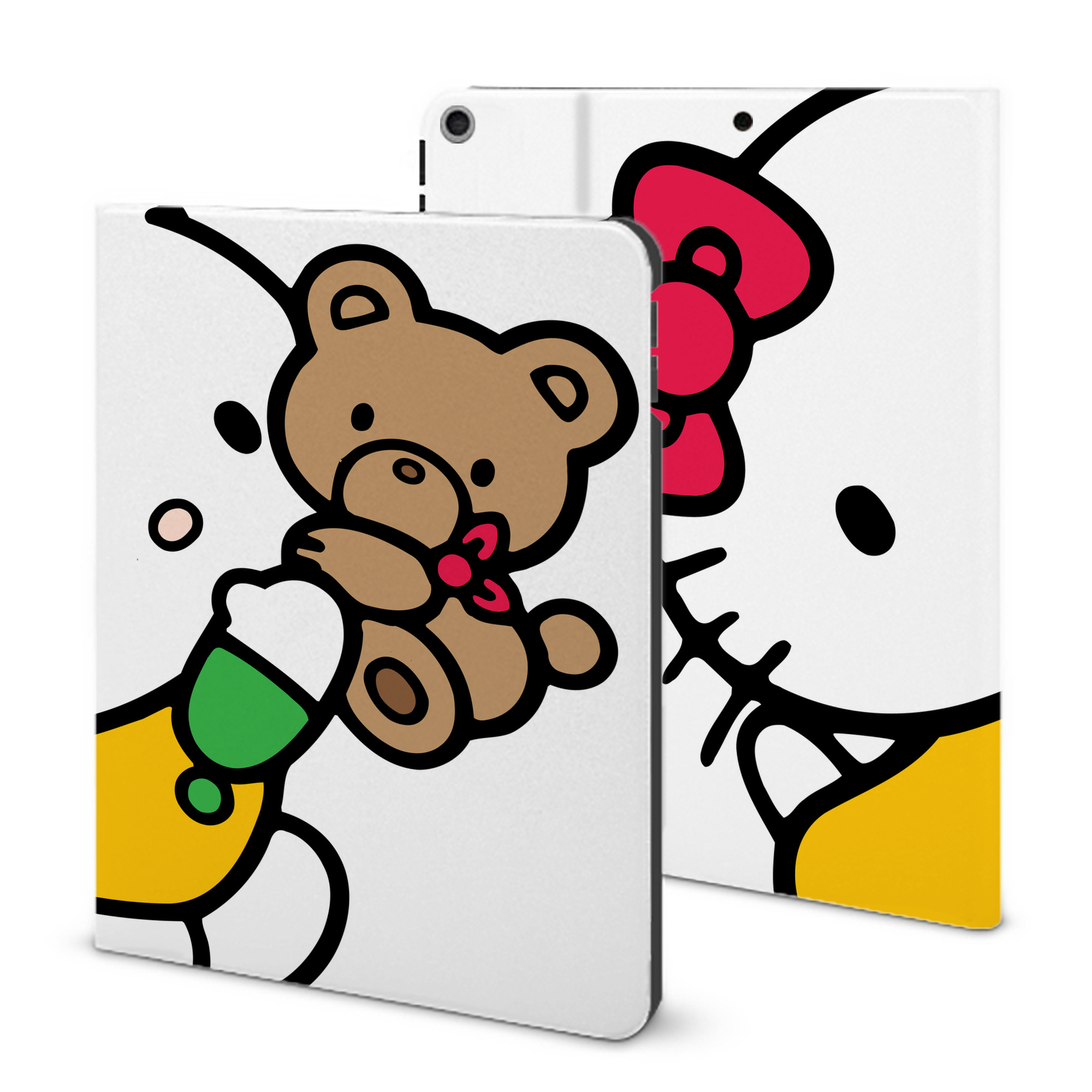 （画像用） Hello Kitty ハローキティ IPad ケース ブック型 PUレザー TPU 耐衝撃 軽量 薄型 ペン収納なし 全面保護 IPad 各モデル対応